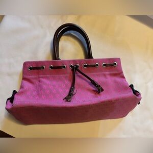 Vintage Pink Dooney & Bourke Canvas and Leather Bag